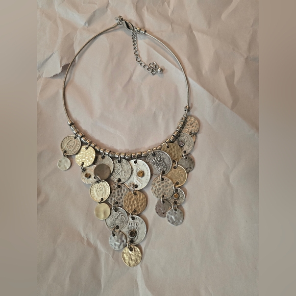 Chico's Jewelry - Chicos Silver And Gold Coin Necklace